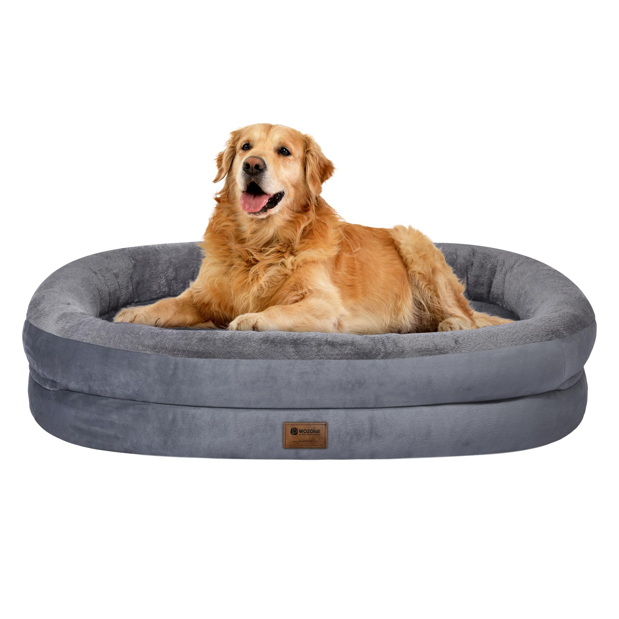 Giant Human Dog Bed for Adults and Pets, 74"x50"x12" Durable Memory Foam for Full-Body Comfort, Waterproof & Machine Washable Cover, Family Shared Lounger for Any Room, Grey