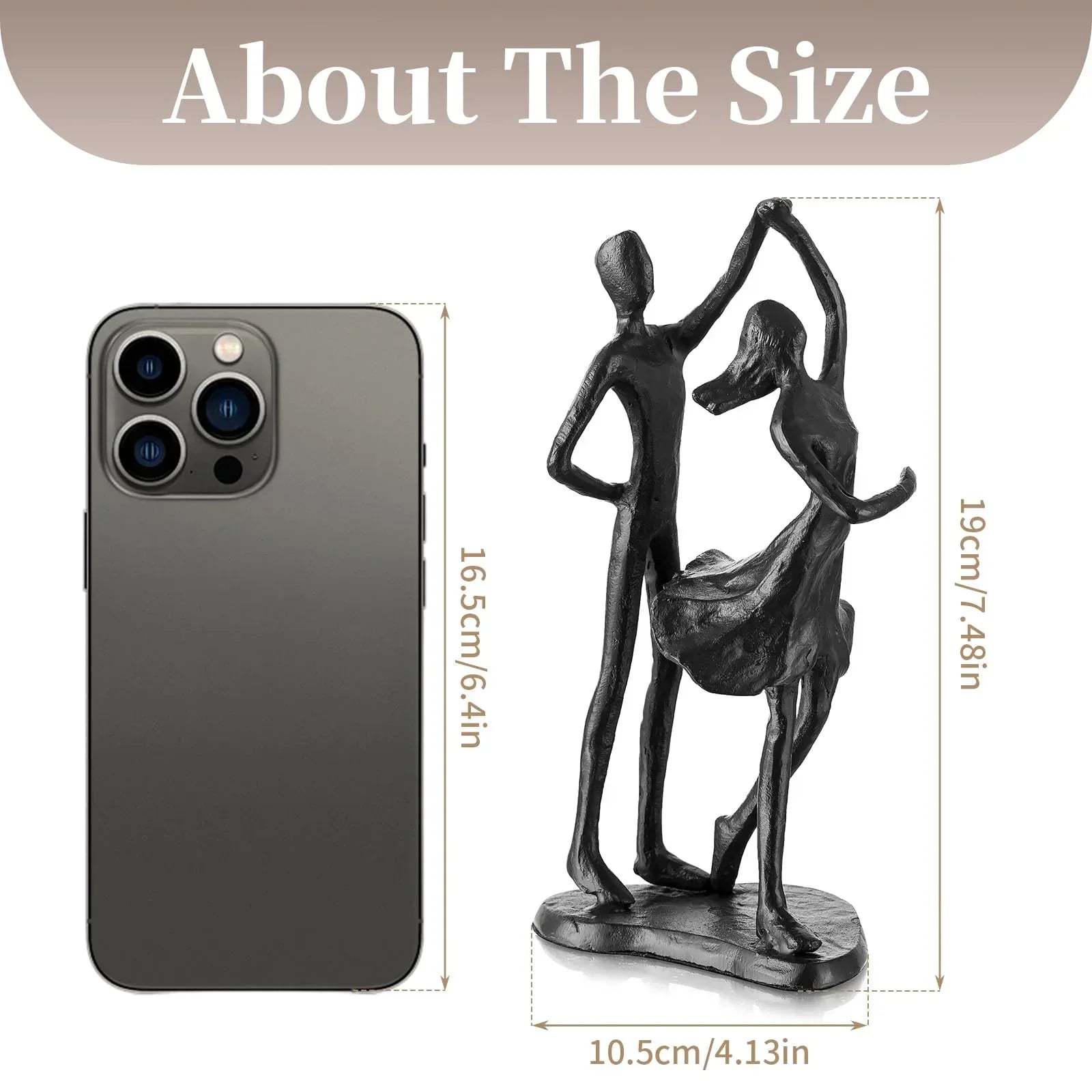 Sziqiqi Anniversary Wedding Gifts for Couple: 6th Anniversary Iron Gifts for Him Her Women Couples - 6 Year Wedding Gift for Christmas Valentines Birthday - Couple Dancing Figurines - Unique Gift Market
