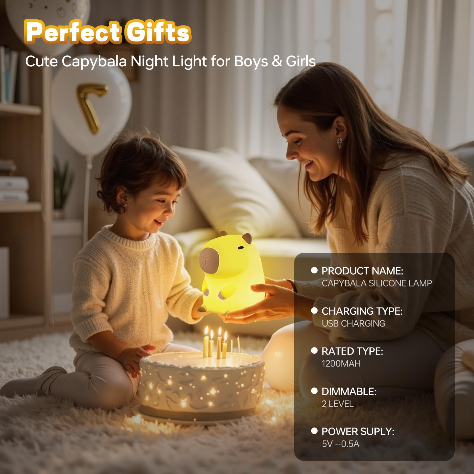 Axolotl Night Light for Kids, Cute Axolotl Lamp Silicone Baby Nursery Night Lamp, Dimmable Squishy Touch Bedside Lamps, Adorable Rechargeable Animal Lamps Gifts Kawaii Room Decor for Kids Girls Boys