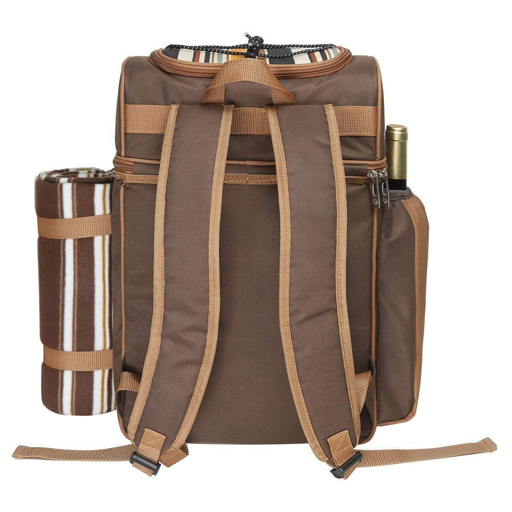 Hap Tim Picnic Basket Backpack for 2 Person with 2 Insulated Cooler Compartment, Wine Holder, Fleece Blanket, Cutlery Set, Wedding Gifts for Couples, Bridal Shower Gifts, Engagement Gifts - Unique Gift Market