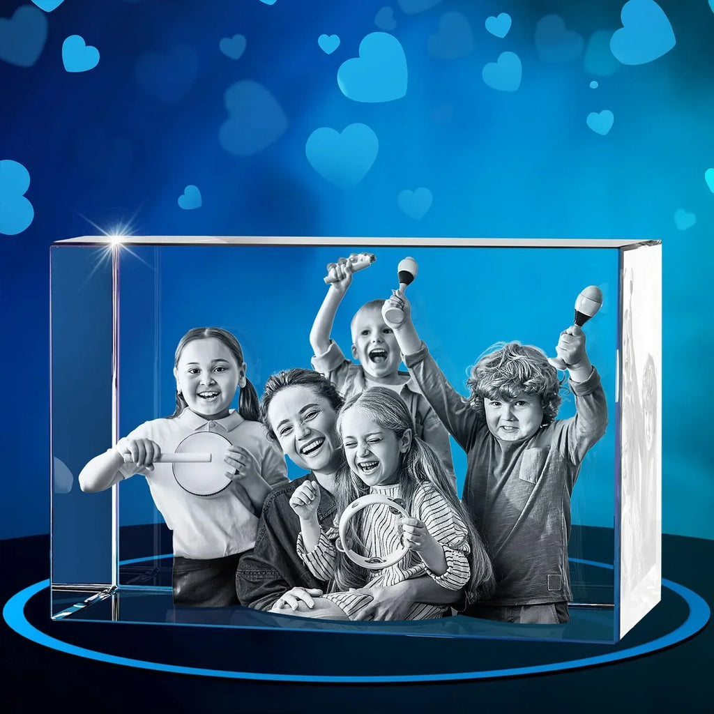 ArtPix 3D Crystal Photo, Valentines Day Personalized Gifts for Women, Wife, Men, Her, Him, Great V-Day Custom Gift With Your Own Photo, Customized Glass 3D Laser Etched Picture Wedding - Unique Gift Market