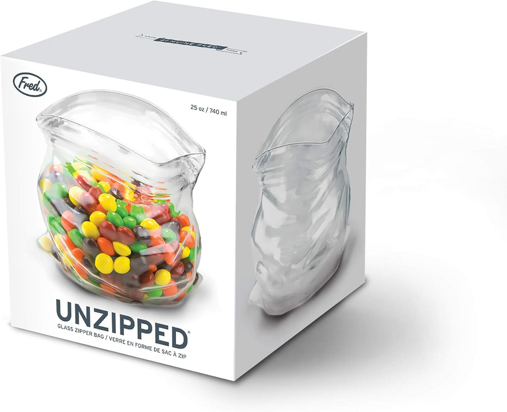 Genuine Fred UNZIPPED Hand-Blown Glass Bowl, One Size