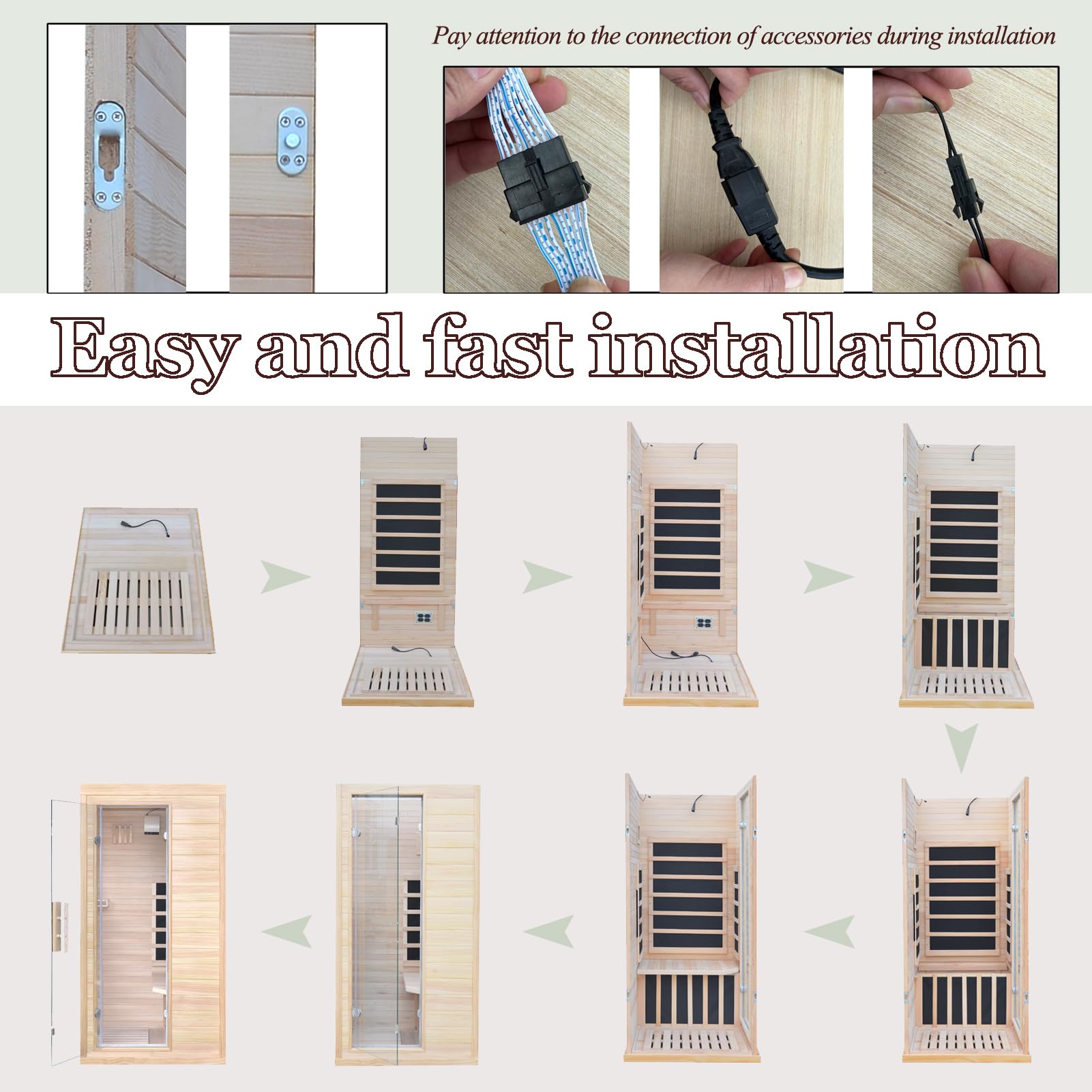 Far Infrared Sauna for 1 Person - 1050W Fast Heating, Canadian Hemlock Wood Home Sauna with Bluetooth Speaker, Chromotherapy & Oxygen Ionizer Easy Assembly Indoor Sauna for Relaxation, Detox, Home Gym