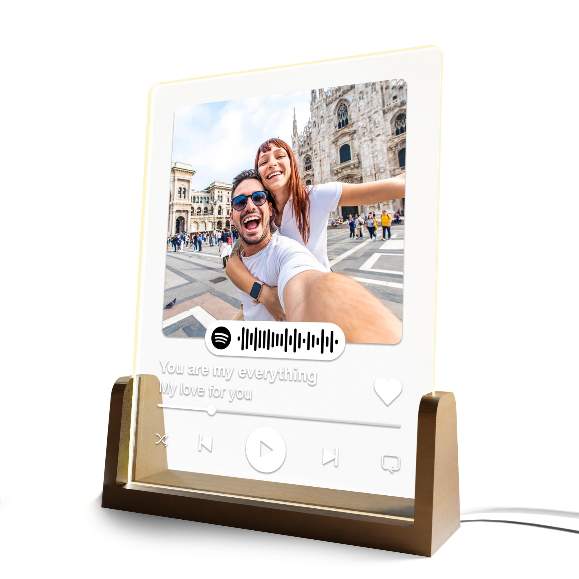 EGD Custom Spotify Plaque for Gifts for Her Him | Choose Your Photo & Song for Customized Gifts for Women Men | Gift for Wife Husband | Gift for Couples (E. Classic Song Plaque)