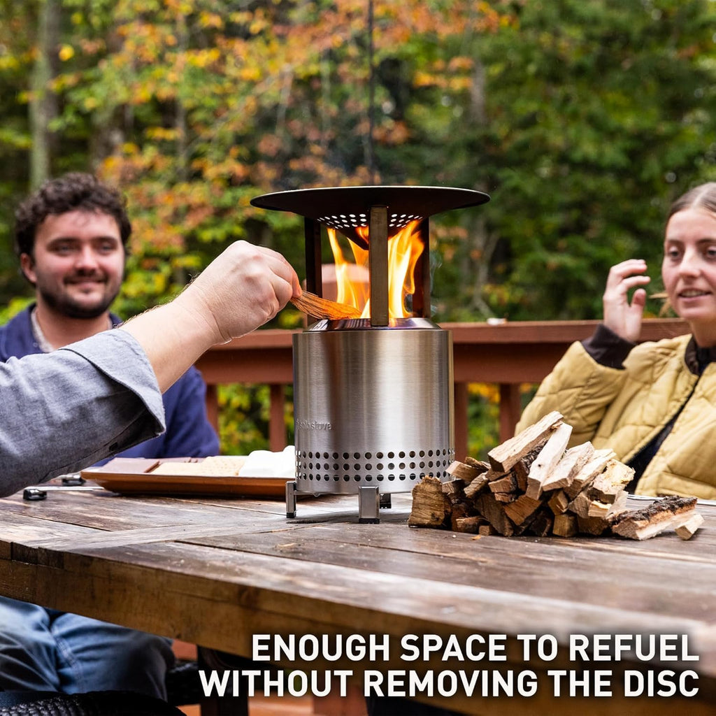 Solo Stove Mesa XL, 7 Inch Tabletop Fire Pit with Stand - Smokeless, Stainless Steel Fire Pit for Camping, Outdoor & Patio- Wood Burning or Pellet Fueled Portable Bonfire, 2.3lbs, Ash