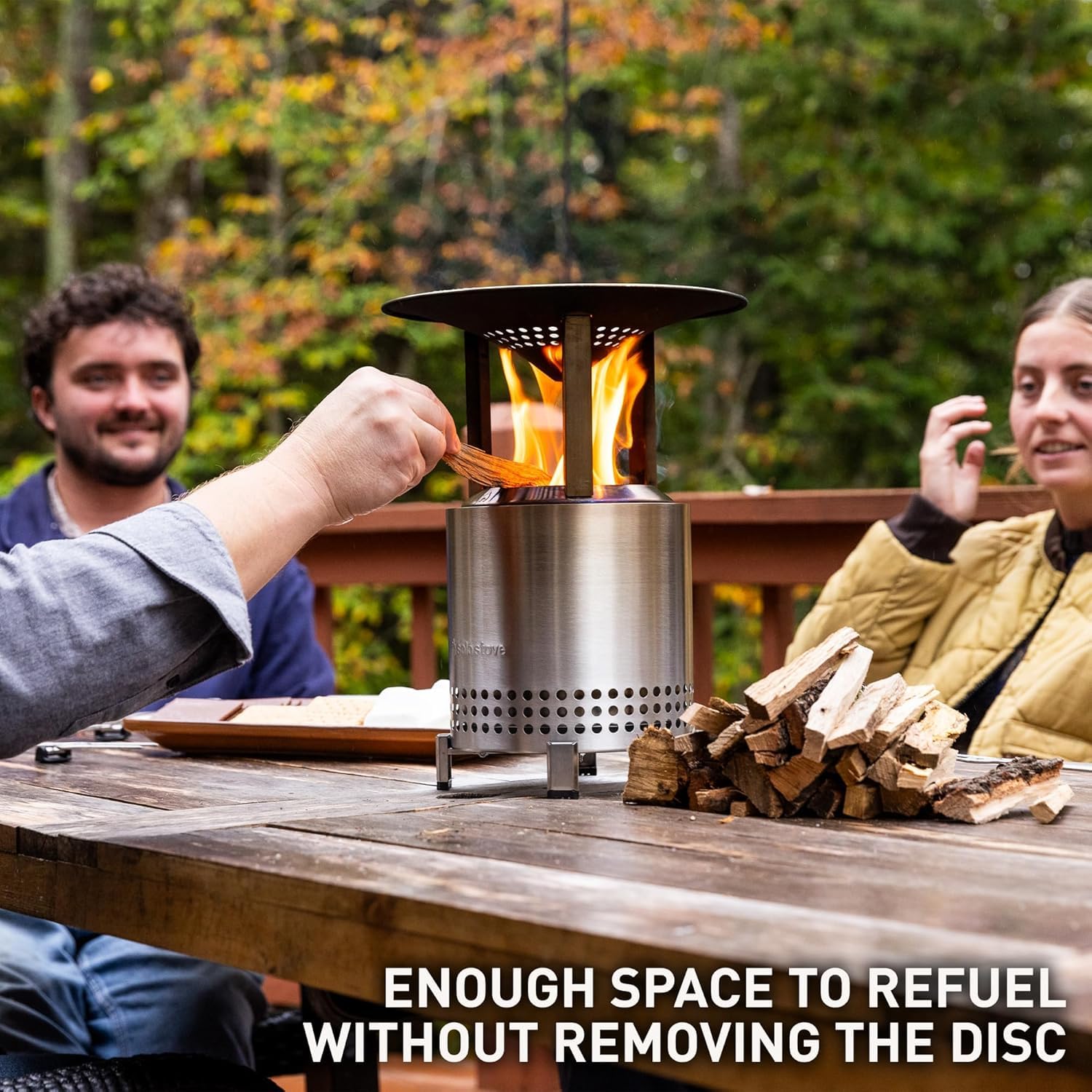 Solo Stove Mesa XL, 7 Inch Tabletop Fire Pit with Stand - Smokeless, Stainless Steel Fire Pit for Camping, Outdoor & Patio- Wood Burning or Pellet Fueled Portable Bonfire, 2.3lbs, Ash