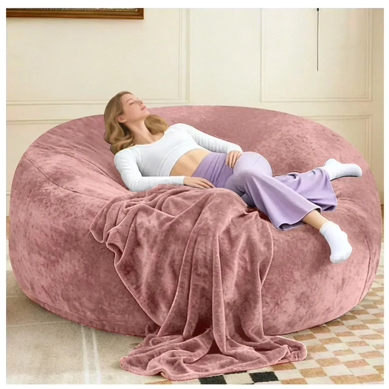 Big Beanbag Chairs for Adults ，6FT Bean Bag Chair with Filler Memory Foam Chair Super Soft Plush, Living Room Furniture, Suitable for bedrooms, Comfy Lounge Reading Chairs Birthday Gifts for Women Mom - Unique Gift Market