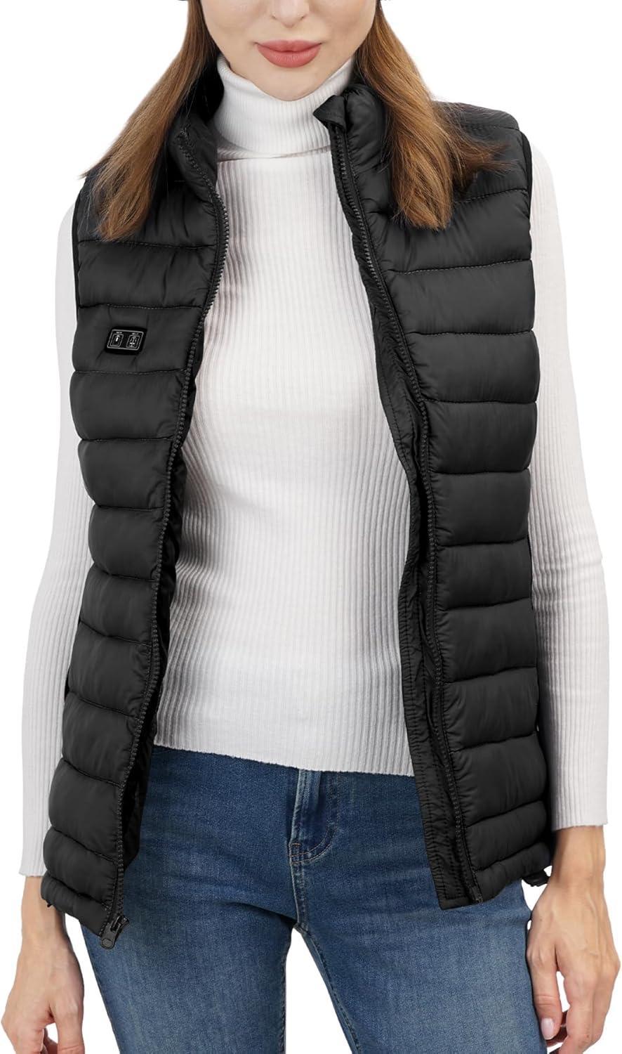 Loowoko Heated Vest for Women with Battery Pack Included, Rechargeable Heated Jacket Coat Electric Heating Vests for Winter - Unique Gift Market