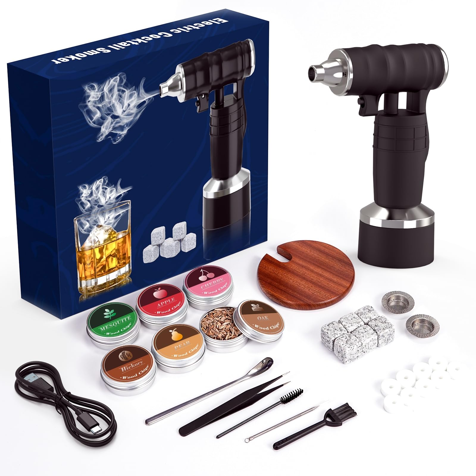 Bourbon Whiskey Gifts for Men Dad - Cocktail Smoker Kit with Torch, Birthday Anniversary Unique Gifts for Dad Boyfriend Husband Grandpa, Smoked Bourbon Kit, Mens Gifts Ideas
