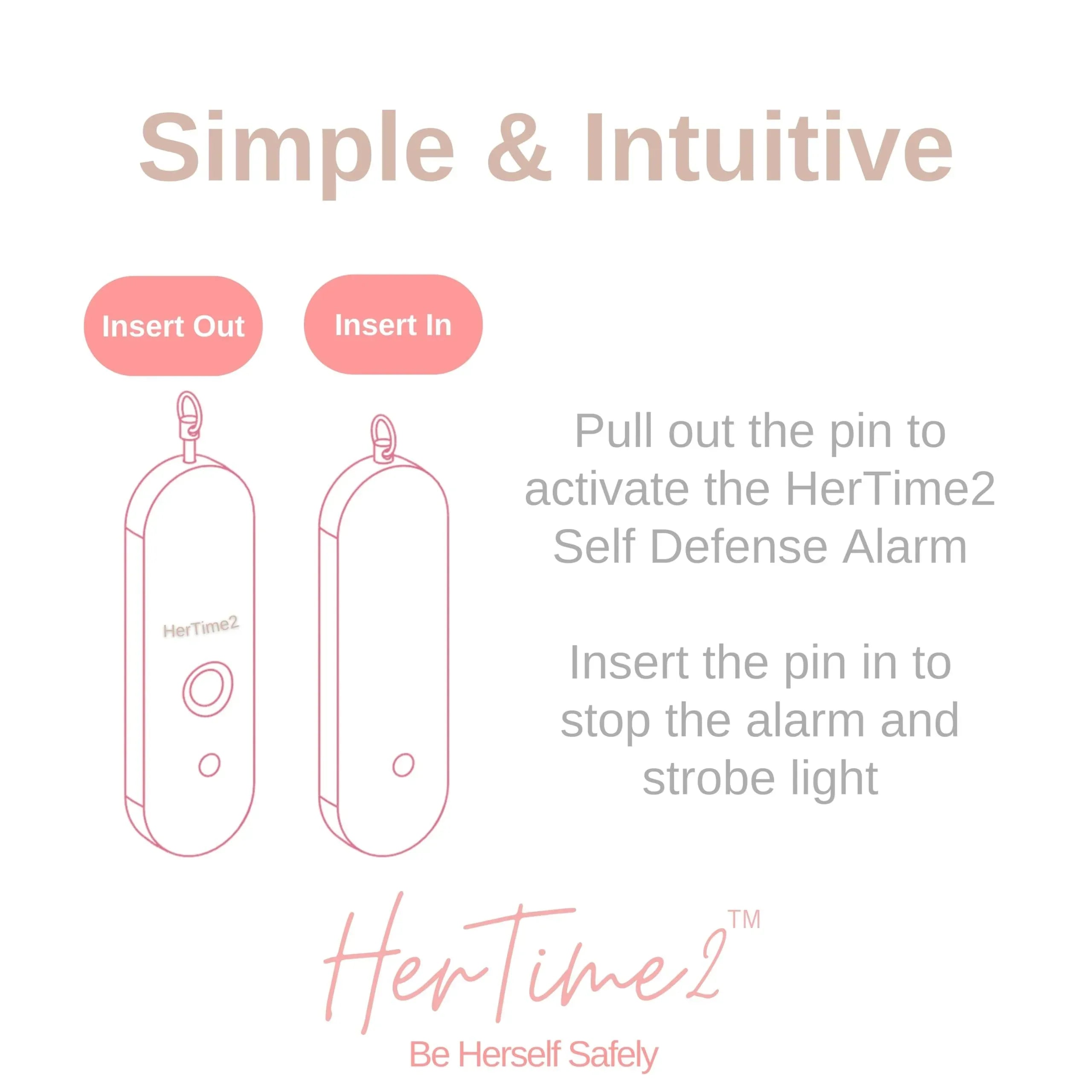 Personal Safety Alarm – Travel Safe Waterproof – Gift for Women College Girls – Self Defense Keychain – Extra Loud Siren – Strobe Light – Cute Key Chains Protection (Rose Gold) - Unique Gift Market