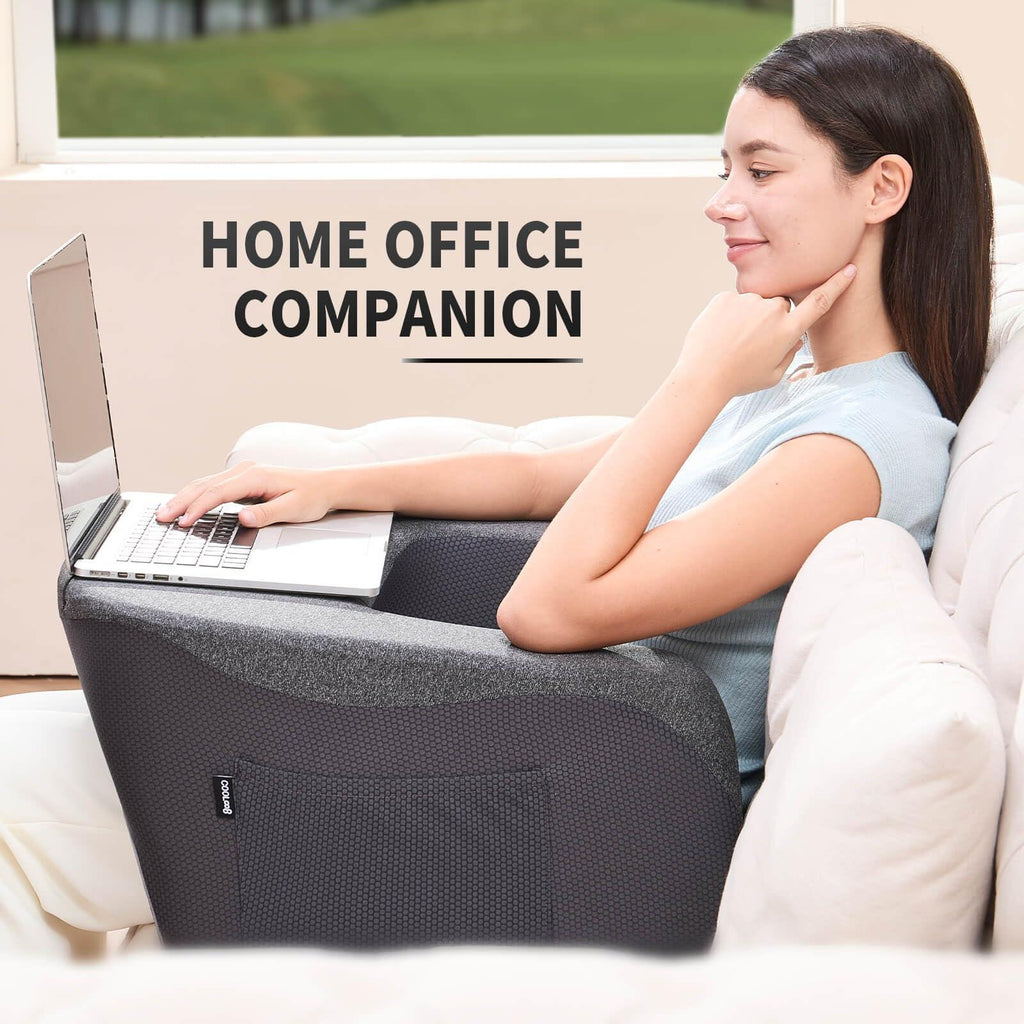 Reading Pillow for Gaming, Extra Large Laptop Pillow for Adult, Memory Foam Lap Desk Gaming Pillow for Reading, Working, Playing Steam Deck Switch or Sitting in Bed Floor Sofa(Grey) - Unique Gift Market