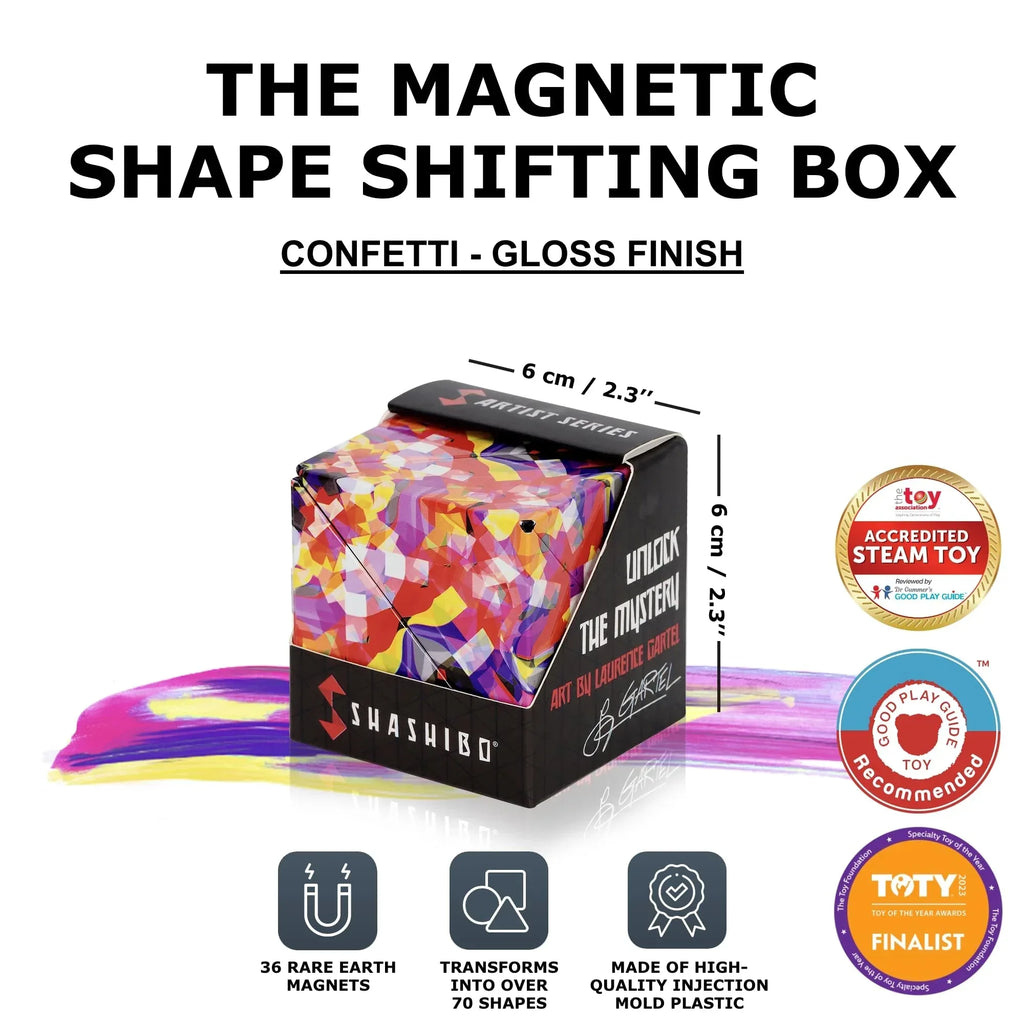 Shashibo Shape Shifting Box - Award-Winning STEM Fidget Toy with Ultra Strong Magnets - Puzzle Cube Transforms Into 100+ Shapes, Perfect Sensory Gift for Kids, Teens, and Adults (Wings) - Unique Gift Market