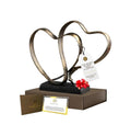 Wedding Anniversary Couples Gift - Two Hearts and Cross Iron Sculpture, Heart Decoration Gift for Her and Him, 1st to 50th or 60th Anniversary, Includes Present Box and Poem Card - Unique Gift Market