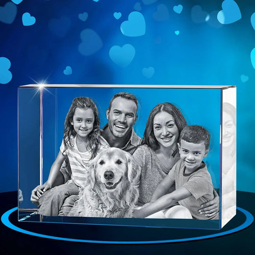 ArtPix 3D Crystal Photo, Valentines Day Personalized Gifts for Women, Wife, Men, Her, Him, Great V-Day Custom Gift With Your Own Photo, Customized Glass 3D Laser Etched Picture Wedding - Unique Gift Market