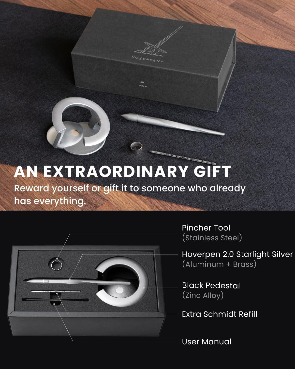 novium Hoverpen Interstellar, Mars Magma, Ballpoint Pen, Unisex, 23.5 Degree Angle, Schmidt Ballpoint Cartridges, Smooth Writing, No Spills, No Spotting, No Explosions - Unique Gift Market