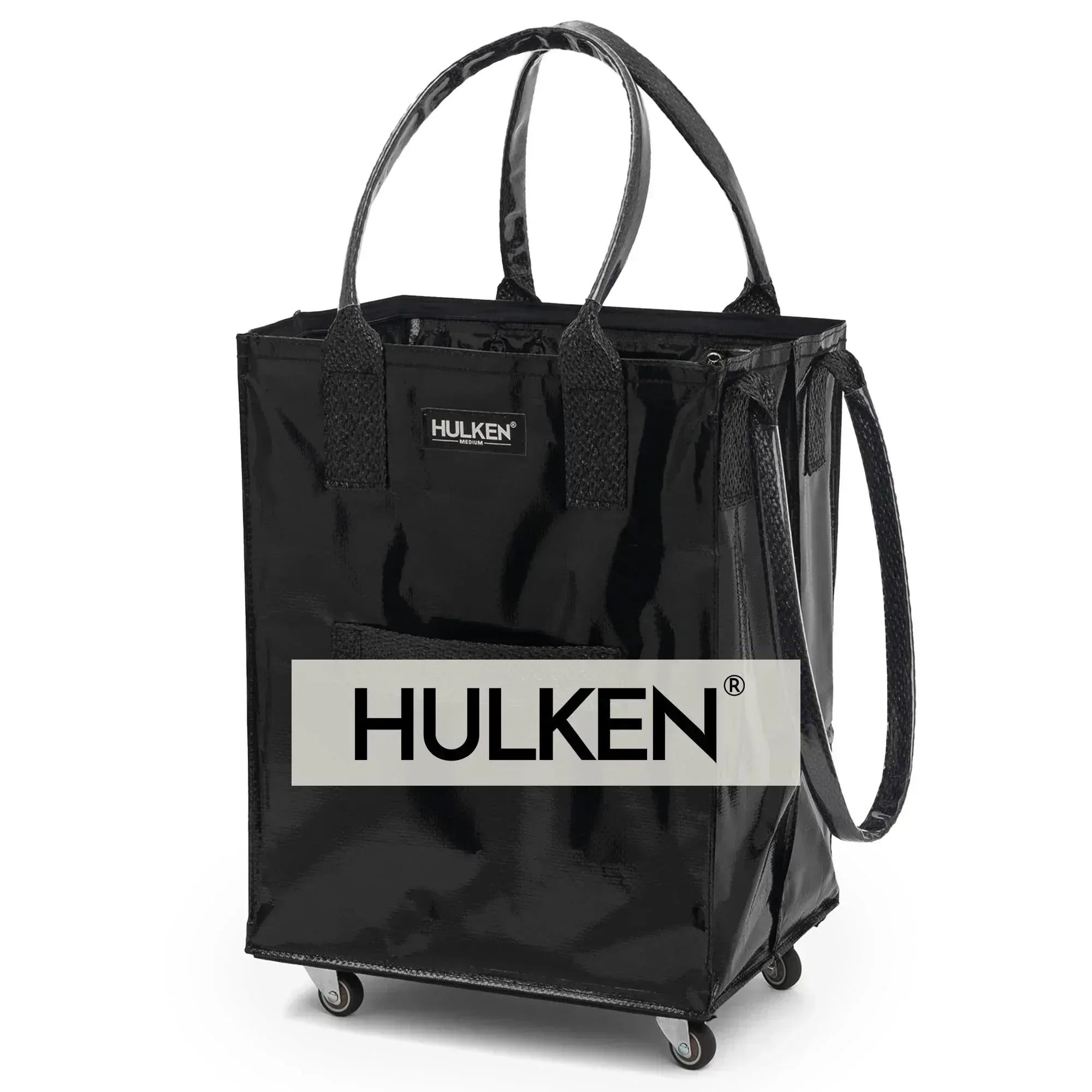(Medium, Rose Gold) Reusable Grocery Bag On Wheels, Shopping Trolley, Rolling Tote, Zipper Closure, Lightweight, Carries Up to 66 lb, Folds Flat, Unbreakable Handles - Unique Gift Market