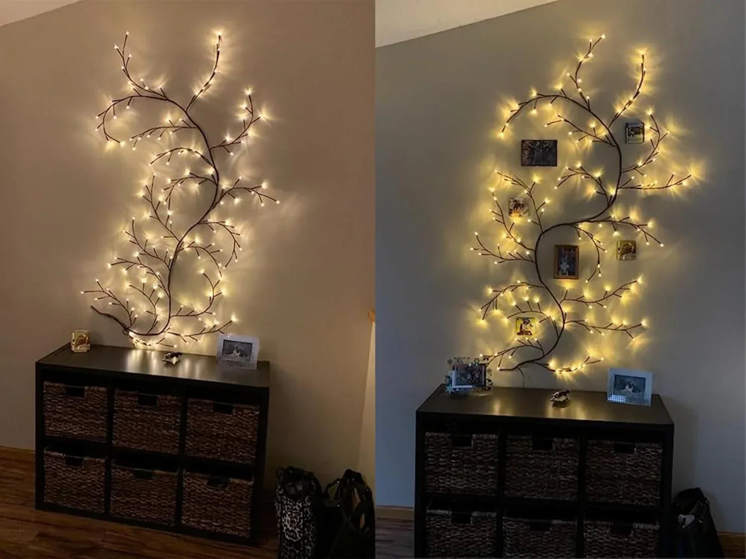 2PCS Enchanted Willow Vine Lights for Home Decor,Flexible DIY Lighted Branches with Remote On/Off Timer Dimmer,7.5FT Lighted Willow Vine 144LEDs for Bedroom Aesthetic Living Room Decor,Brown - Unique Gift Market