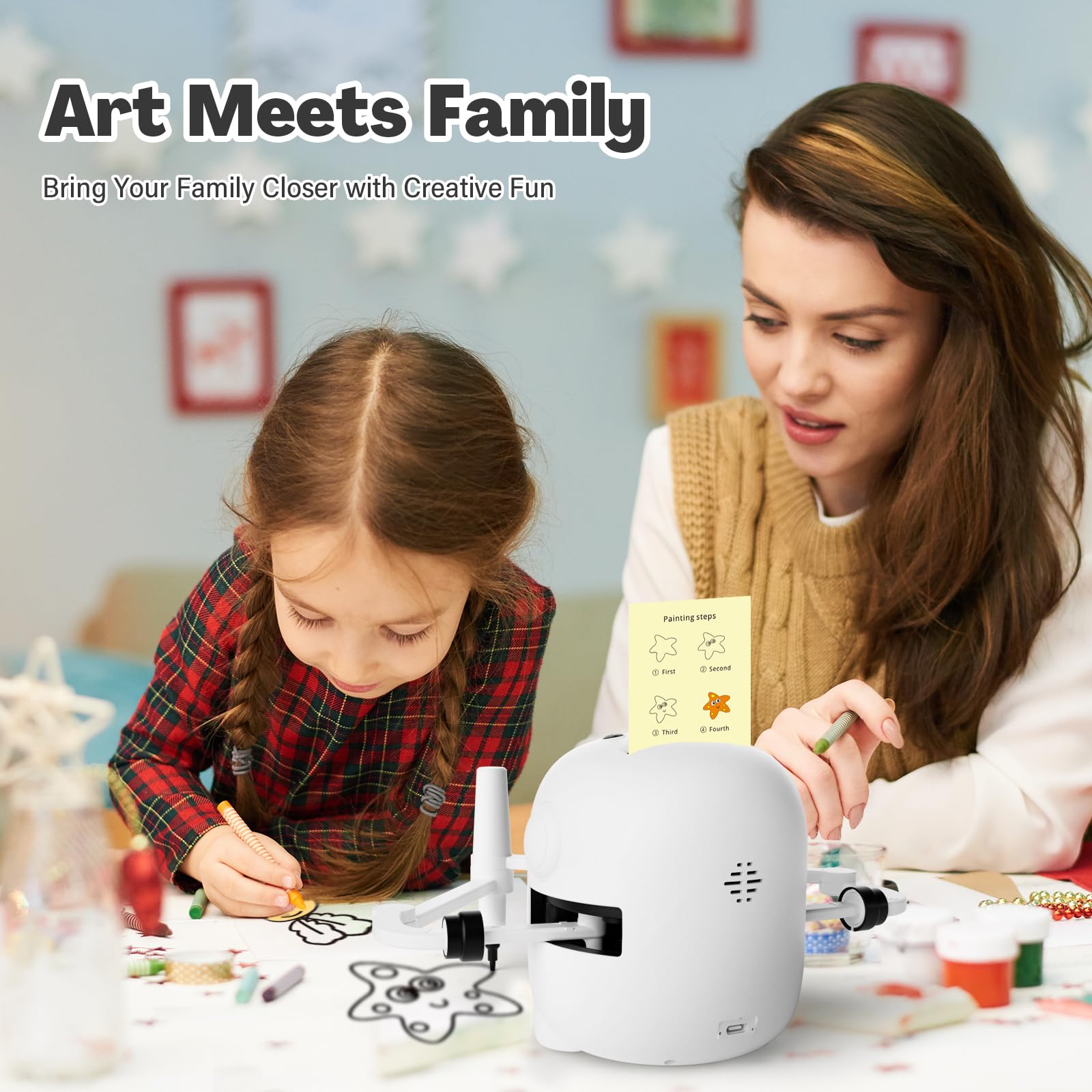 Drawing Robot for Kids with 150 Cards, Voice Interactive Educational Drawing Machine, Montessori Painting Learning Toys for 3 4 5 6 7 8 Year Old Boys Girls Birthday Party