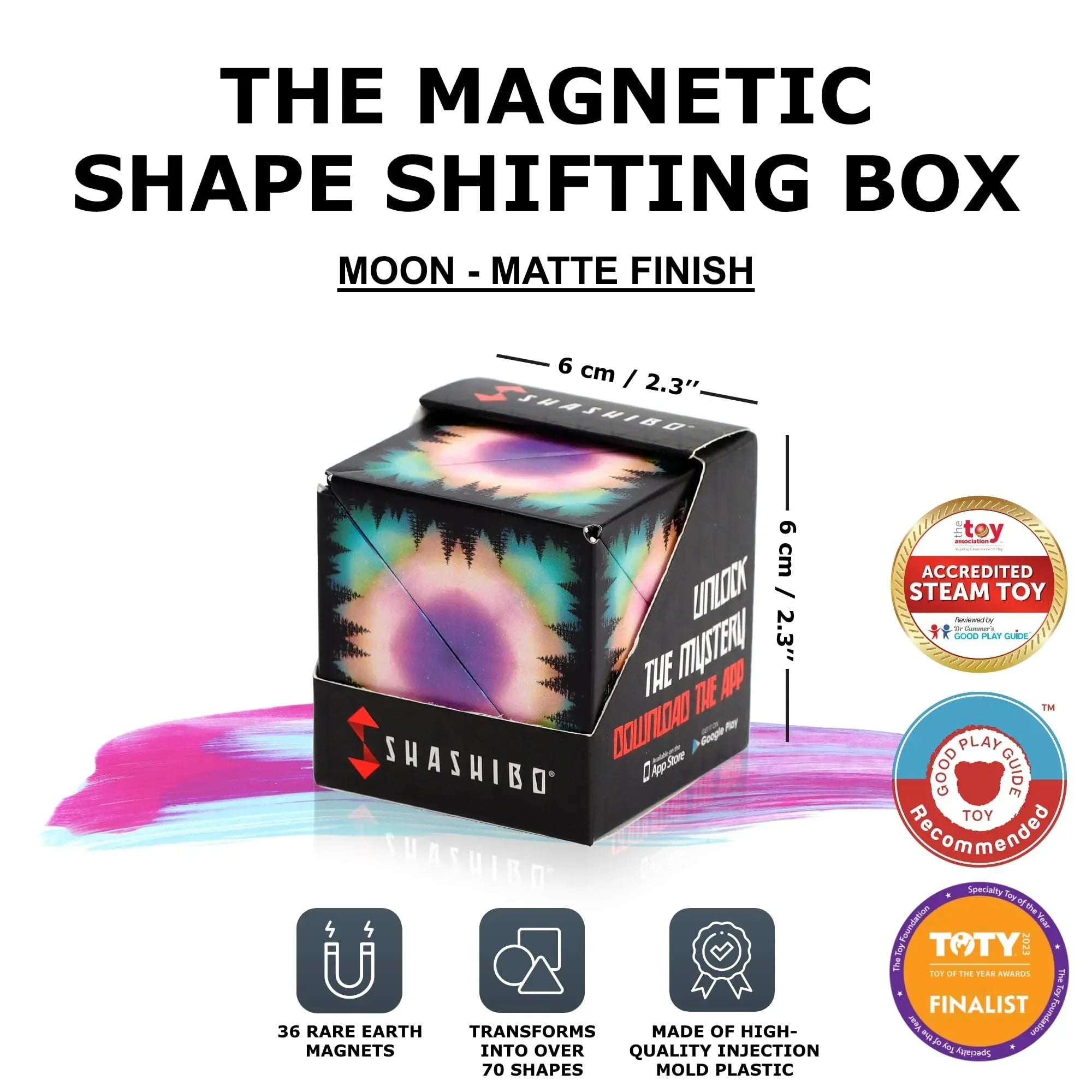 Shashibo Shape Shifting Box - Award-Winning STEM Fidget Toy with Ultra Strong Magnets - Puzzle Cube Transforms Into 100+ Shapes, Perfect Sensory Gift for Kids, Teens, and Adults (Wings) - Unique Gift Market