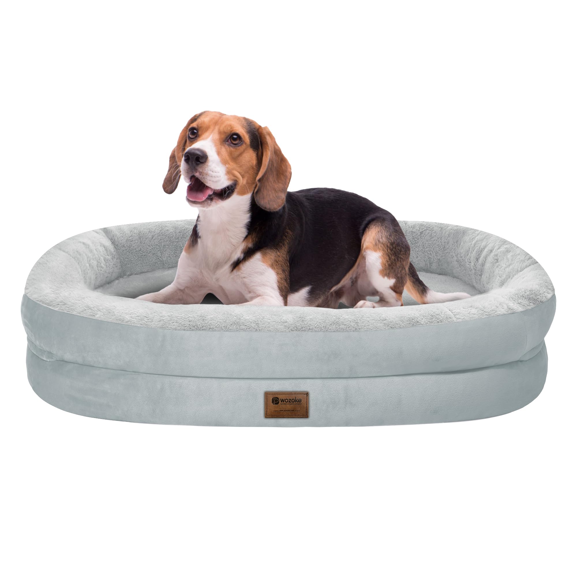 Giant Human Dog Bed for Adults and Pets, 74"x50"x12" Durable Memory Foam for Full-Body Comfort, Waterproof & Machine Washable Cover, Family Shared Lounger for Any Room, Grey