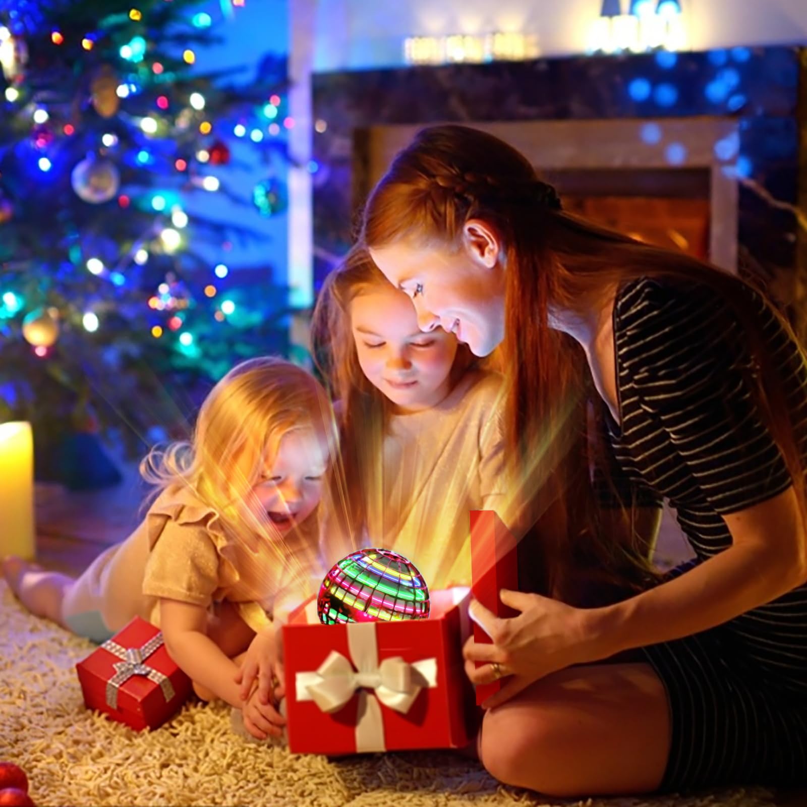 Flying Orb Ball (Blue, 2025 Upgraded) with Dazzling Lights, Magic Hover Spinner, Cool Boomerang Drone, Floating Cosmic Globe, Kids Toys Gifts for 6 7 8 9 10 Year Old Boys Girls