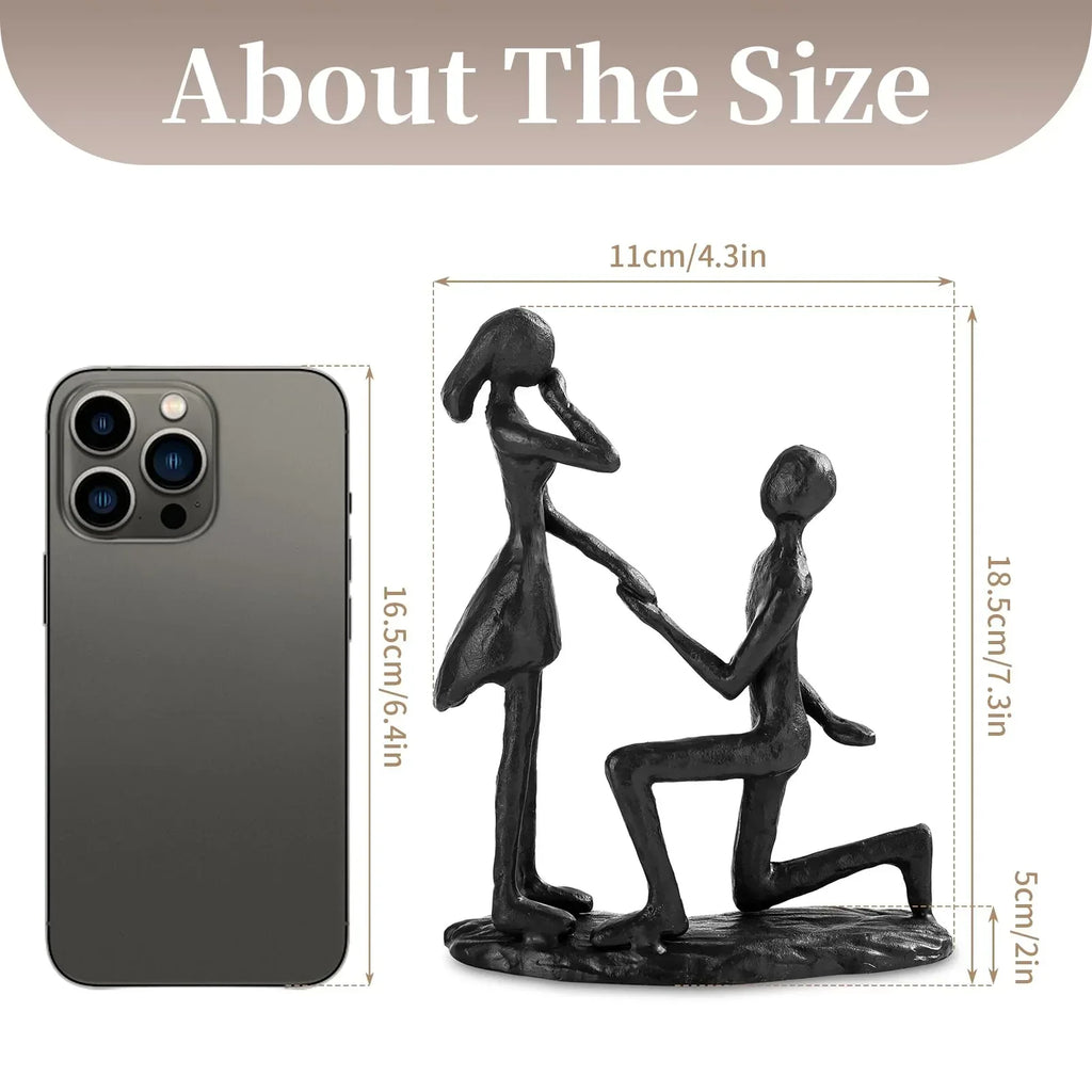 Sziqiqi Anniversary Wedding Gifts for Couple: 6th Anniversary Iron Gifts for Him Her Women Couples - 6 Year Wedding Gift for Christmas Valentines Birthday - Couple Dancing Figurines - Unique Gift Market