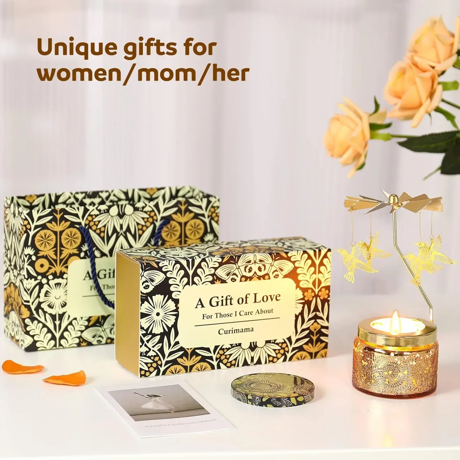 Unique Birthday Gift for Women, Rotating Scented Candles for Mom, Funny Birthday Gift for Grandma Wife Daughter, Ideal Choice for Valentines, Anniversary - Unique Gift Market