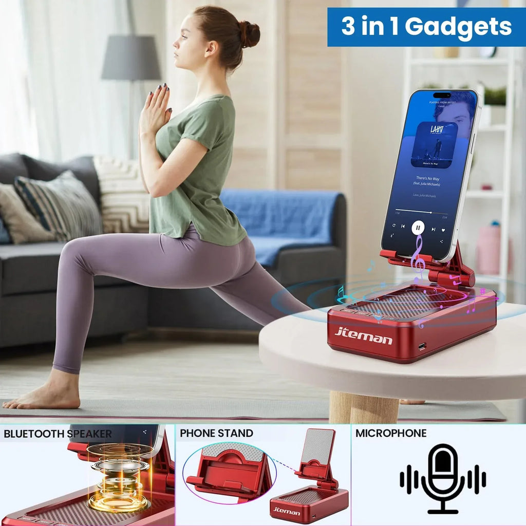 Cell Phone Stand with Wireless Bluetooth Speaker and Anti-Slip Base HD Surround Sound Perfect for Home and Outdoors with Bluetooth Speaker for Desk Compatible with iPhone/ipad/Samsung Galaxy - Unique Gift Market