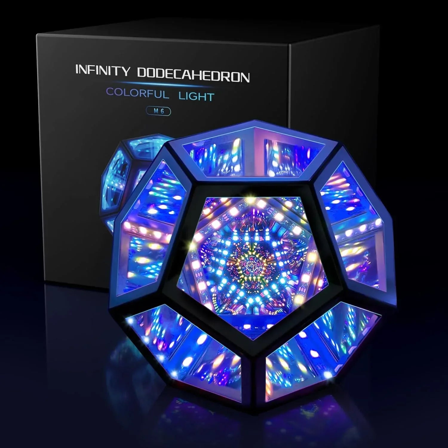 Infinity Mirror Light Infinite Dodecahedron Color Art Light for Gaming Room Decor 3D Hyper Cube RGBW Color Changing Night Lighting for Computer Gaming Desk Birthday Christmas Gift - Unique Gift Market