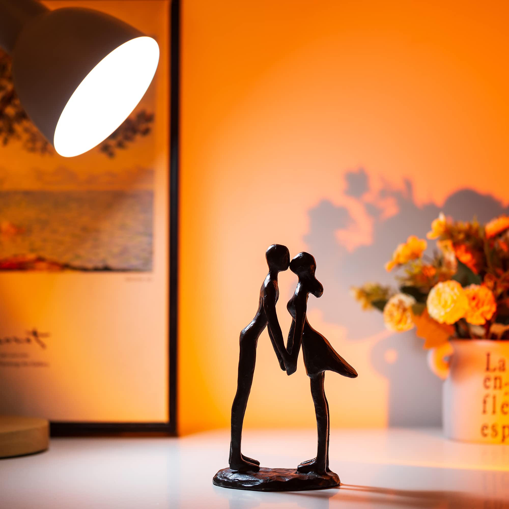 Sziqiqi Anniversary Wedding Gifts for Couple: 6th Anniversary Iron Gifts for Him Her Women Couples - 6 Year Wedding Gift for Christmas Valentines Birthday - Couple Dancing Figurines