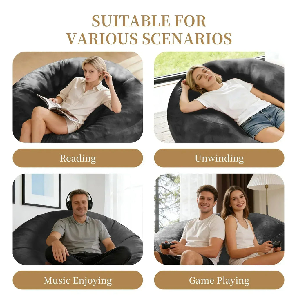 Big Beanbag Chairs for Adults ，6FT Bean Bag Chair with Filler Memory Foam Chair Super Soft Plush, Living Room Furniture, Suitable for bedrooms, Comfy Lounge Reading Chairs Birthday Gifts for Women Mom - Unique Gift Market