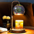 Glocusent Candle Warmer Lamp with Timer, 3D Glass Globe, Antique Base, Dimmable Height Adjustable Wax Melter for Scented Jar Candles, 2-8H Auto Off, Christmas Birthday Gifts for Women, Home Decor Gift