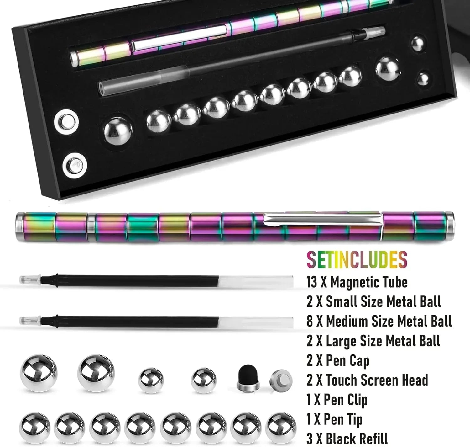 LARAH Color Fidget Pen Toy, Sensory Tool EDC Fidgeting Game for Adults, Cool Gadget Best for Stress and Anxiety Relief and Kill Time,Novelty Gifts for Teen and Adults - Unique Gift Market