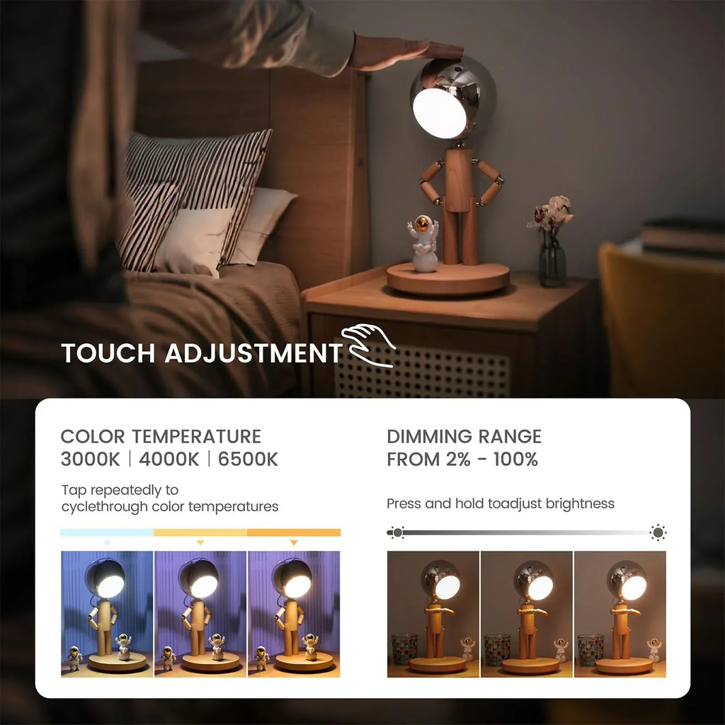 Cordless Table Lamp, Rechargeable Wooden Table Lamp with Touch Control & Adjustable Brightness, Cordless Decorative Bedside Lamp for Bedroom, Home Decor & Unique Gifts, Black Walnut - Unique Gift Market