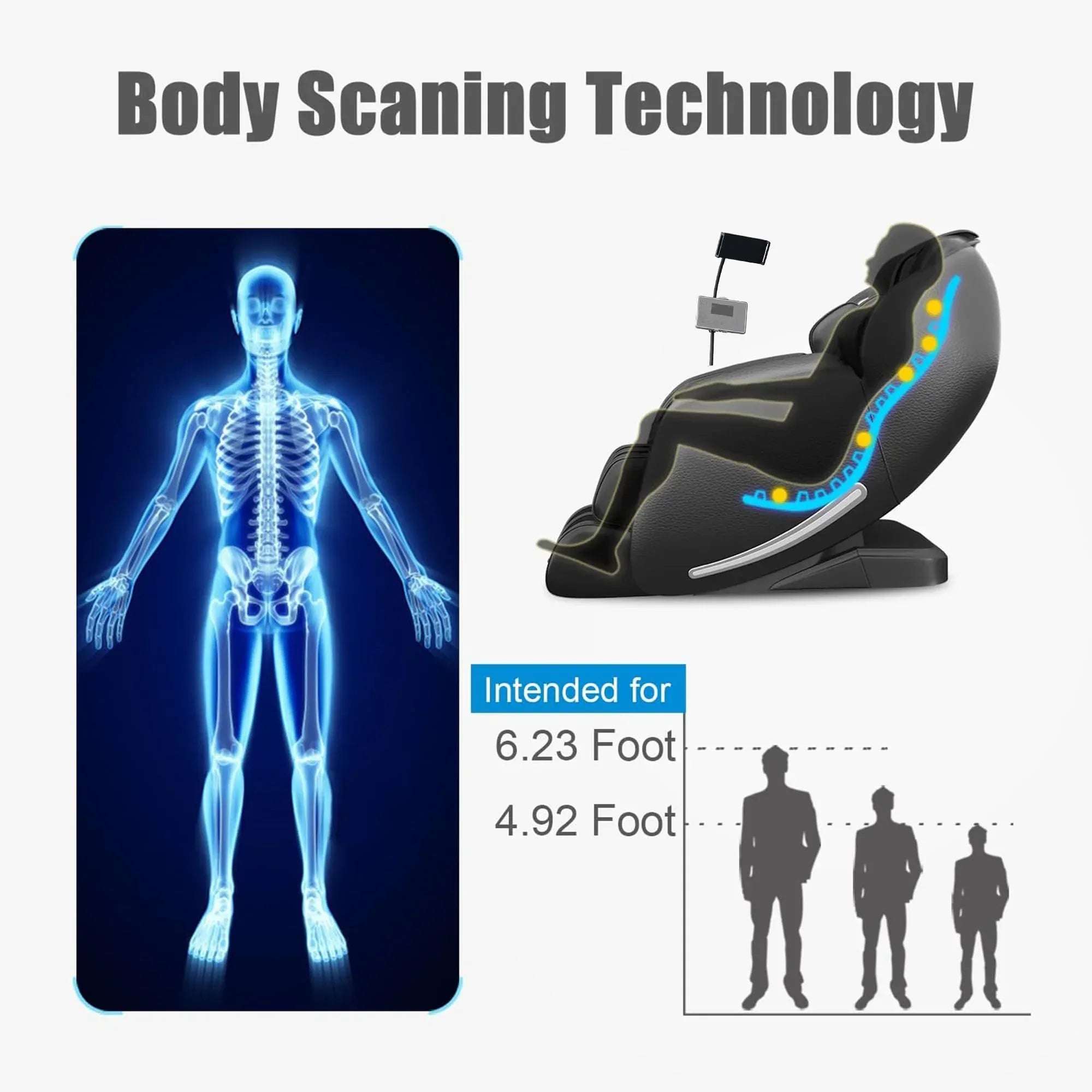 Real Relax 2026 Massage Chair Full Body,Zero Gravity SL-Track Shiatsu Massage Recliner with Upgraded Phone Controller and Holder,APP Control,Child Lock,Pause Button and Led Light,Favor-06,Black - Unique Gift Market