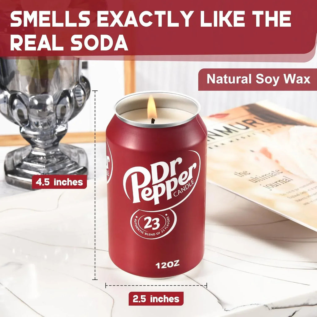 Doctor Pepper Candle - Smells Like The Real Soda - Cute Candles for Cool Gifts - Funny Candles for Any Occasion - Cute Things for Aesthetic Room Decor - Cool Candle for Cool Things - Unique Gift Market