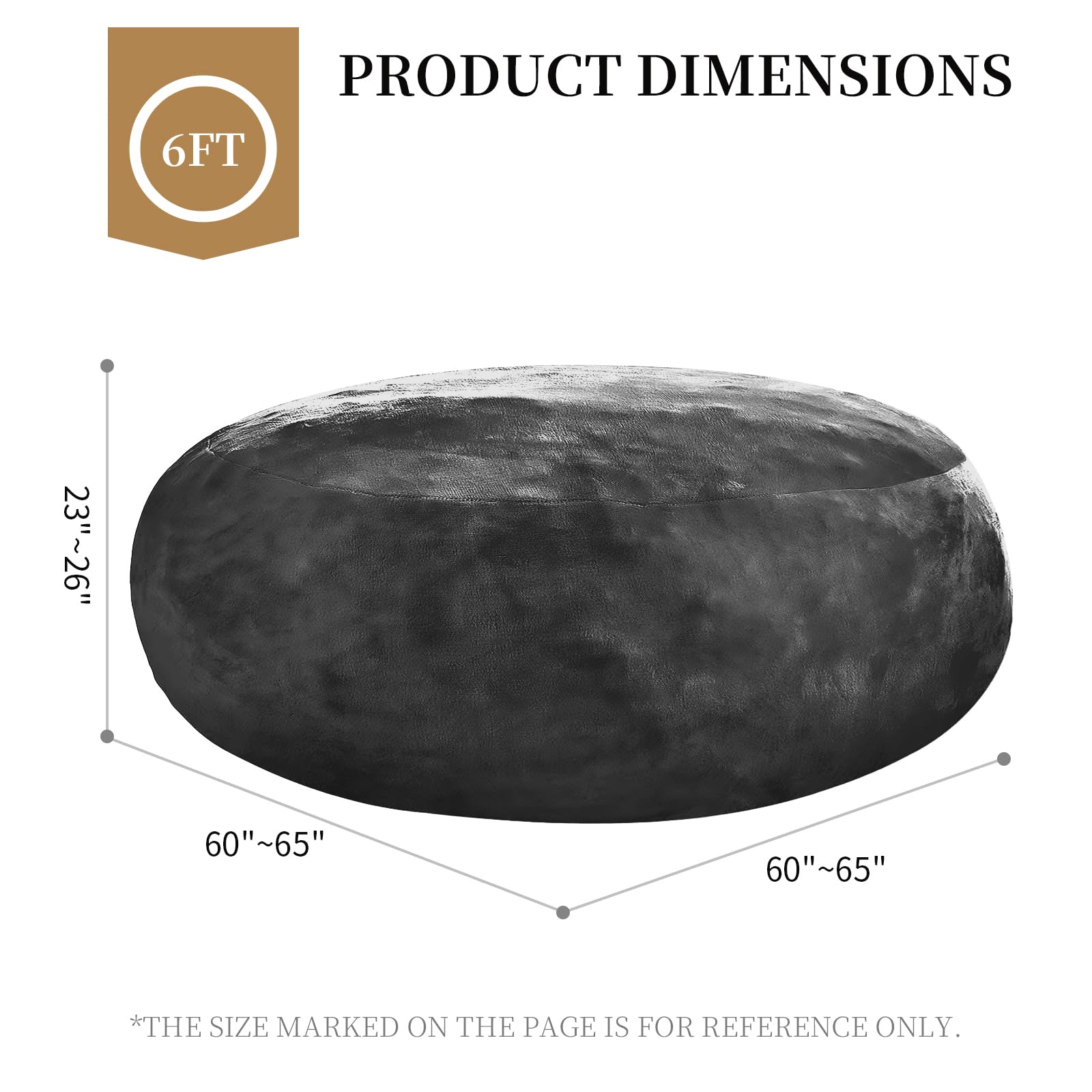 Big Beanbag Chairs for Adults ，6FT Bean Bag Chair with Filler Memory Foam Chair Super Soft Plush, Living Room Furniture, Suitable for bedrooms, Comfy Lounge Reading Chairs Birthday Gifts for Women Mom - Unique Gift Market