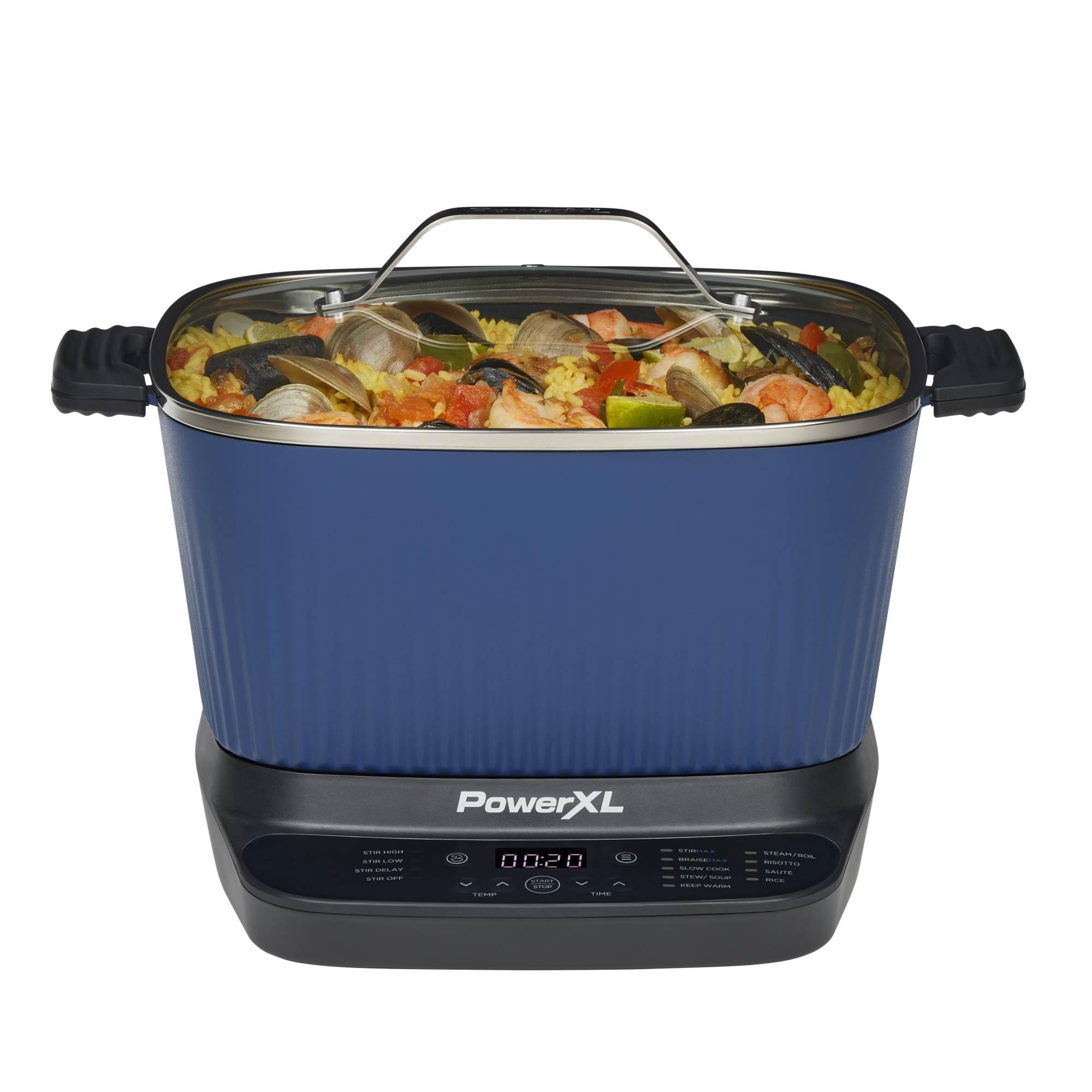 STIRMAX PLUS 7.5 Quart Digital Multi-Cooker with Automatic Paddle to Stir and Shred, 9 in 1 programmable presets to Sauté, Sear, and Brown Food Before Simmering – Accessories & Cookbook Included