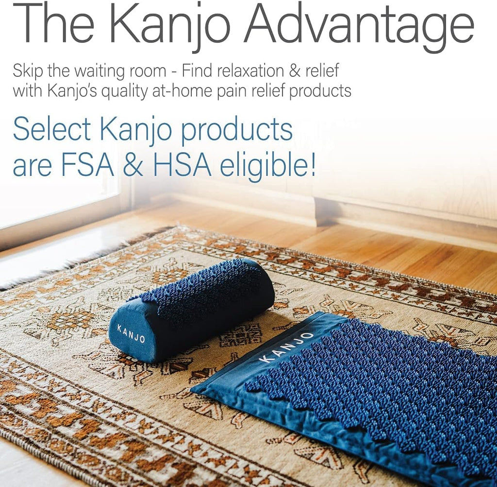 Kanjo Acupressure Mat and Pillow Set for Back Pain Relief & Neck Pain Relief, with Pressure Points for Muscle Pain Relief with Travel Bag - Black