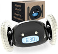CLOCKY Alarm Clock on Wheels – Loud Rolling Alarm Clock for Heavy Sleepers | Runaway Clock That Jumps & Runs to Wake You Up | Funny Unique Gift for Adults, Teens & Kids Bedrooms (Black) - Unique Gift Market