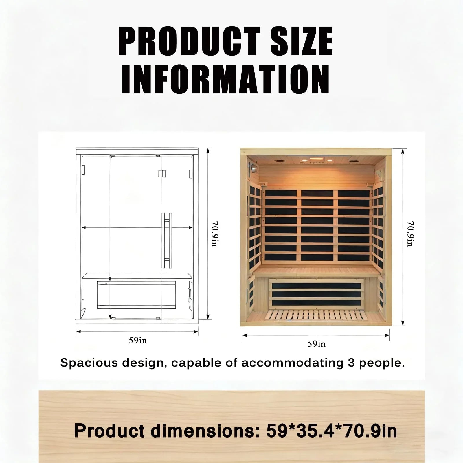 Far Infrared Sauna for 1 Person - 1050W Fast Heating, Canadian Hemlock Wood Home Sauna with Bluetooth Speaker, Chromotherapy & Oxygen Ionizer Easy Assembly Indoor Sauna for Relaxation, Detox, Home Gym - Unique Gift Market