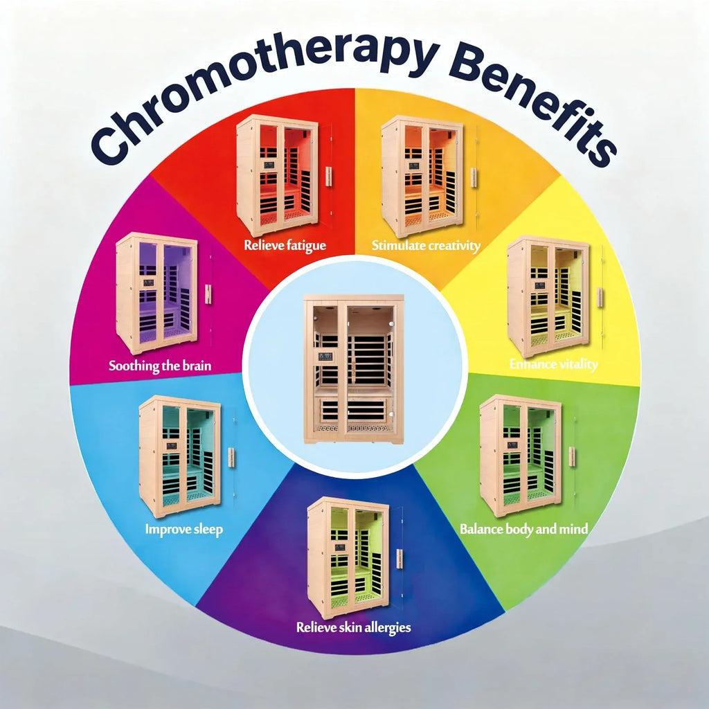 Far Infrared Sauna for 1 Person - 1050W Fast Heating, Canadian Hemlock Wood Home Sauna with Bluetooth Speaker, Chromotherapy & Oxygen Ionizer Easy Assembly Indoor Sauna for Relaxation, Detox, Home Gym - Unique Gift Market