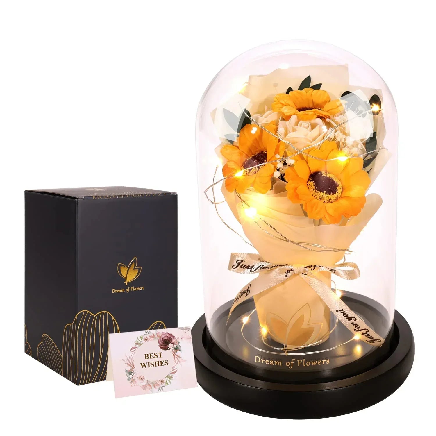 Valentines Day Gifts for Her,Valentines Flower Gifts for Women,Rose in Glass Dome with 2 Light Modes,Light Up Rose Flowers,Valentines Anniversary Birthday Gifts for Women, Mom, Wife, Girlfriend - Unique Gift Market