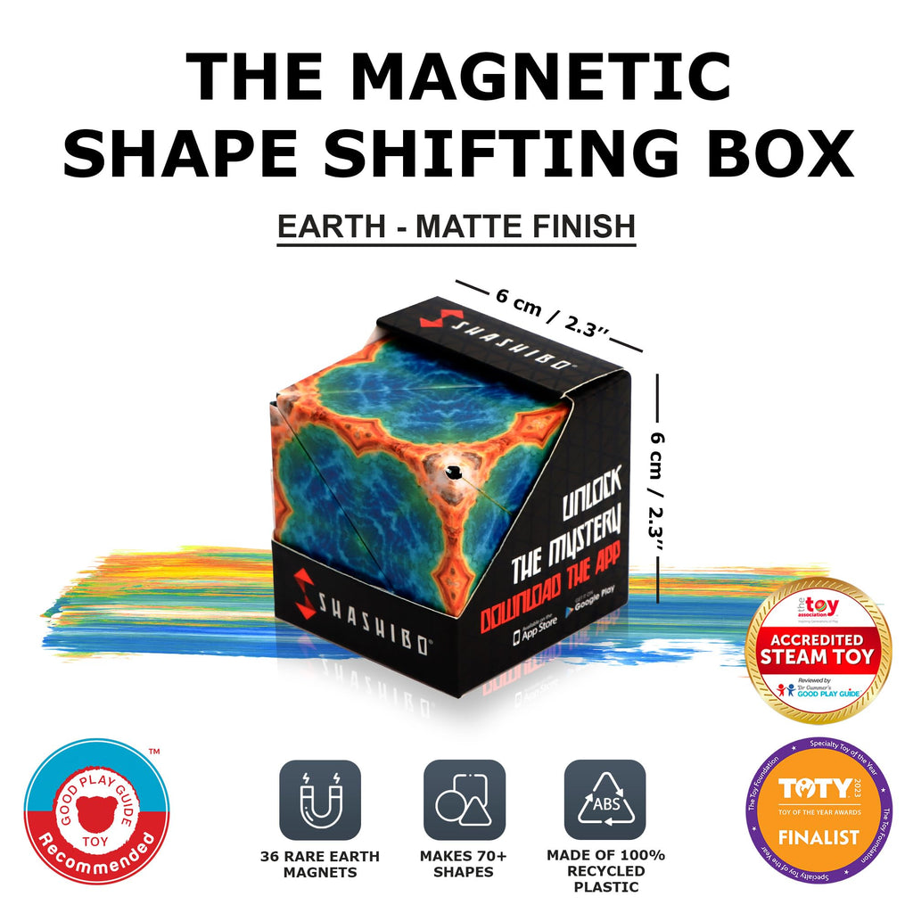 Shashibo Shape Shifting Box - Award-Winning STEM Fidget Toy with Ultra Strong Magnets - Puzzle Cube Transforms Into 100+ Shapes, Perfect Sensory Gift for Kids, Teens, and Adults (Wings)