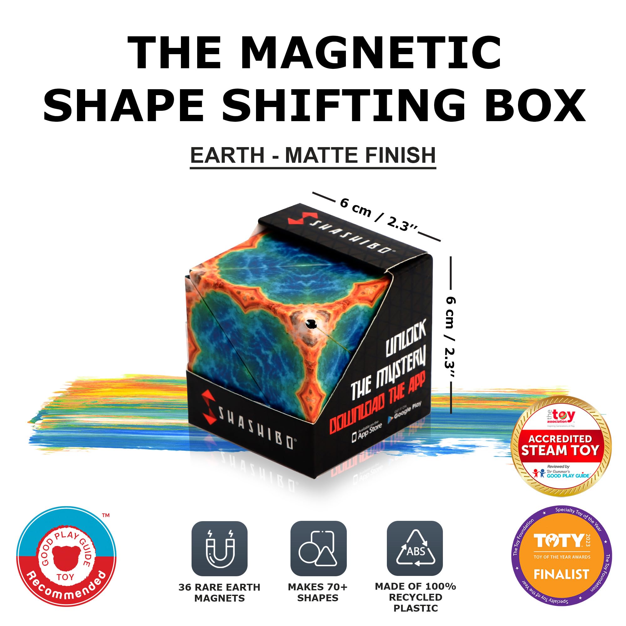 Shashibo Shape Shifting Box - Award-Winning STEM Fidget Toy with Ultra Strong Magnets - Puzzle Cube Transforms Into 100+ Shapes, Perfect Sensory Gift for Kids, Teens, and Adults (Wings)