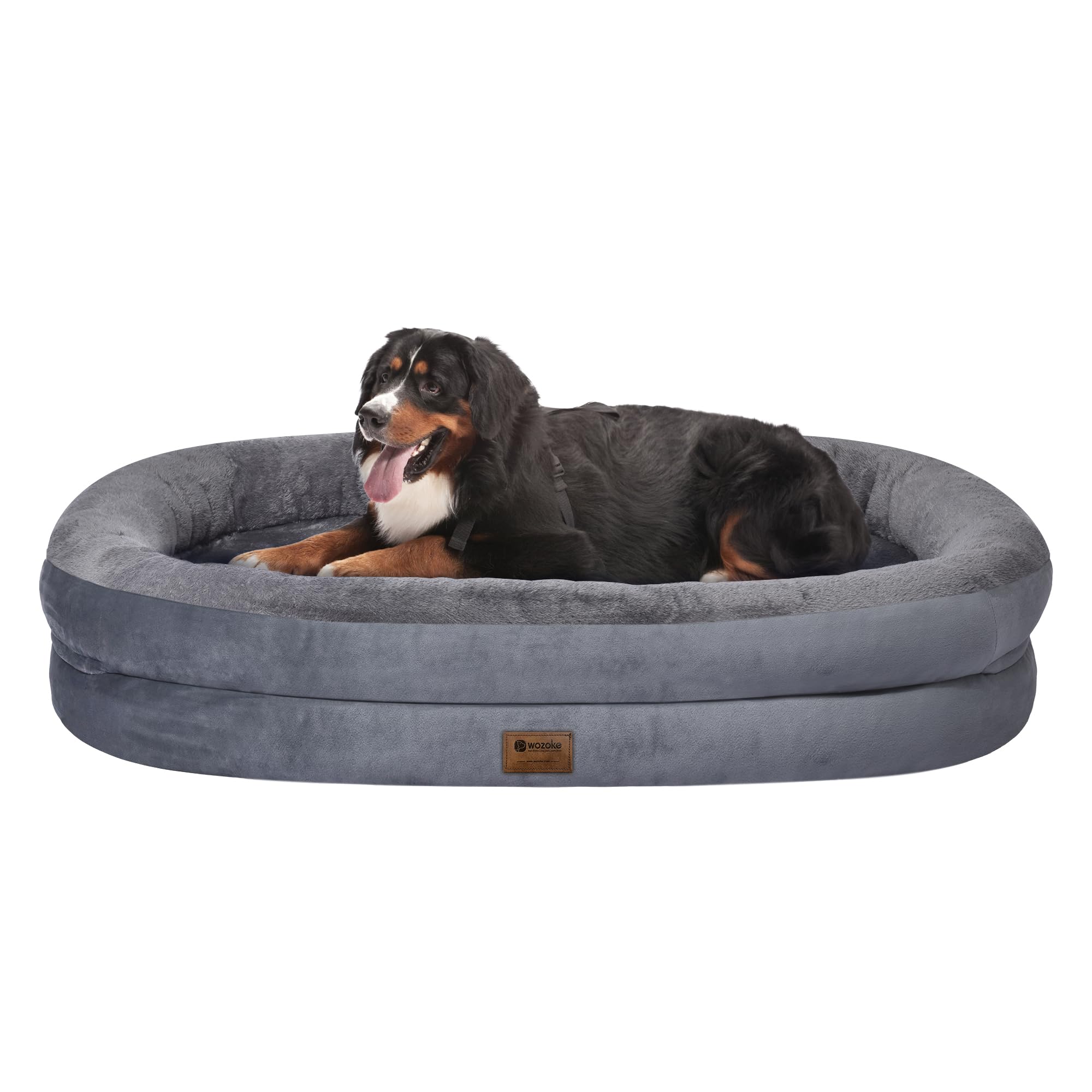 Giant Human Dog Bed for Adults and Pets, 74"x50"x12" Durable Memory Foam for Full-Body Comfort, Waterproof & Machine Washable Cover, Family Shared Lounger for Any Room, Grey