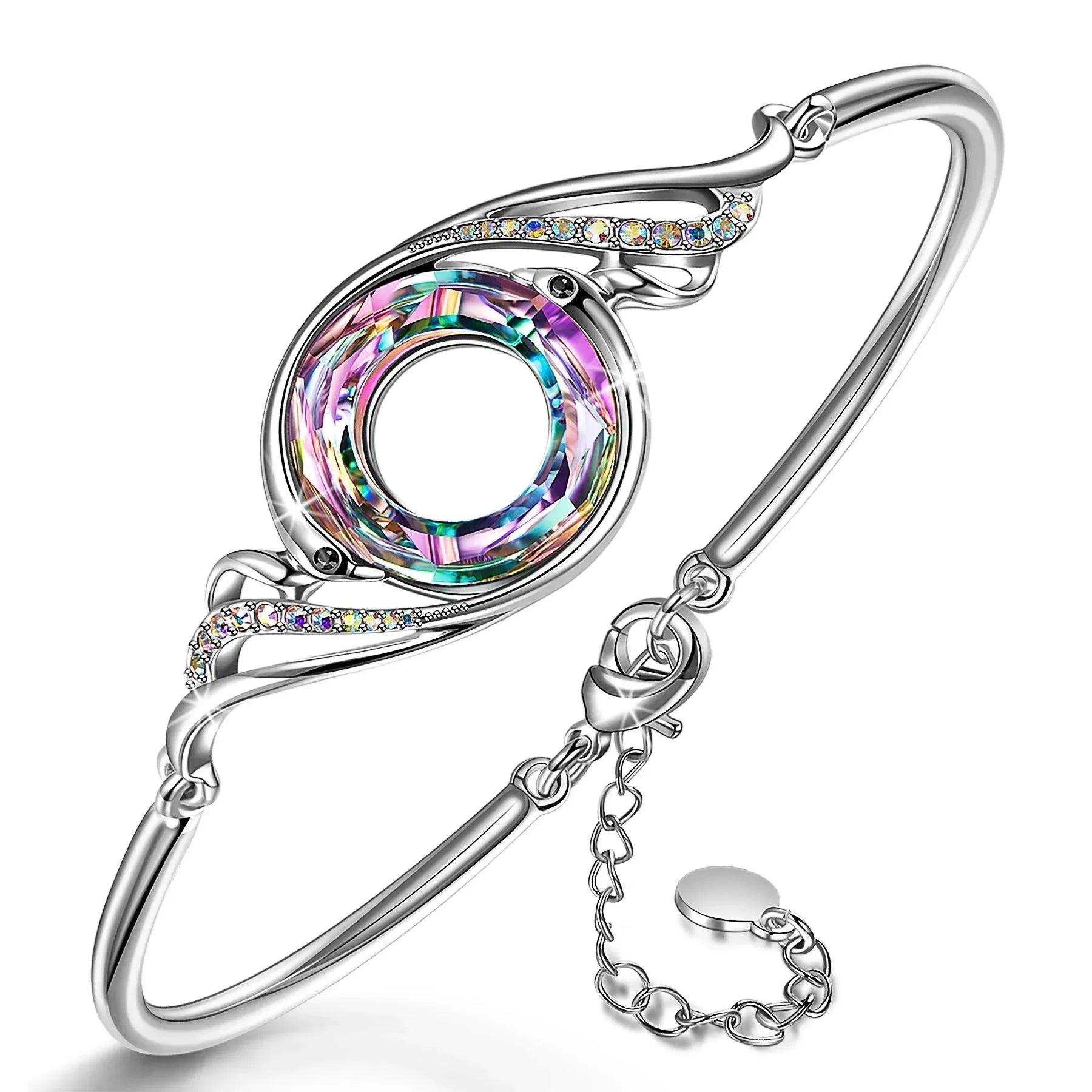 Kate Lynn "Rise From the Ashes" Phoenix Bracelet Made with Crystals from Austria, Adjustable Bangle Bracelet for Women 7"+2", Packaged with Jewelry Box, Birthday Gift for Women, Symbol of Luck and Renewal - Unique Gift Market
