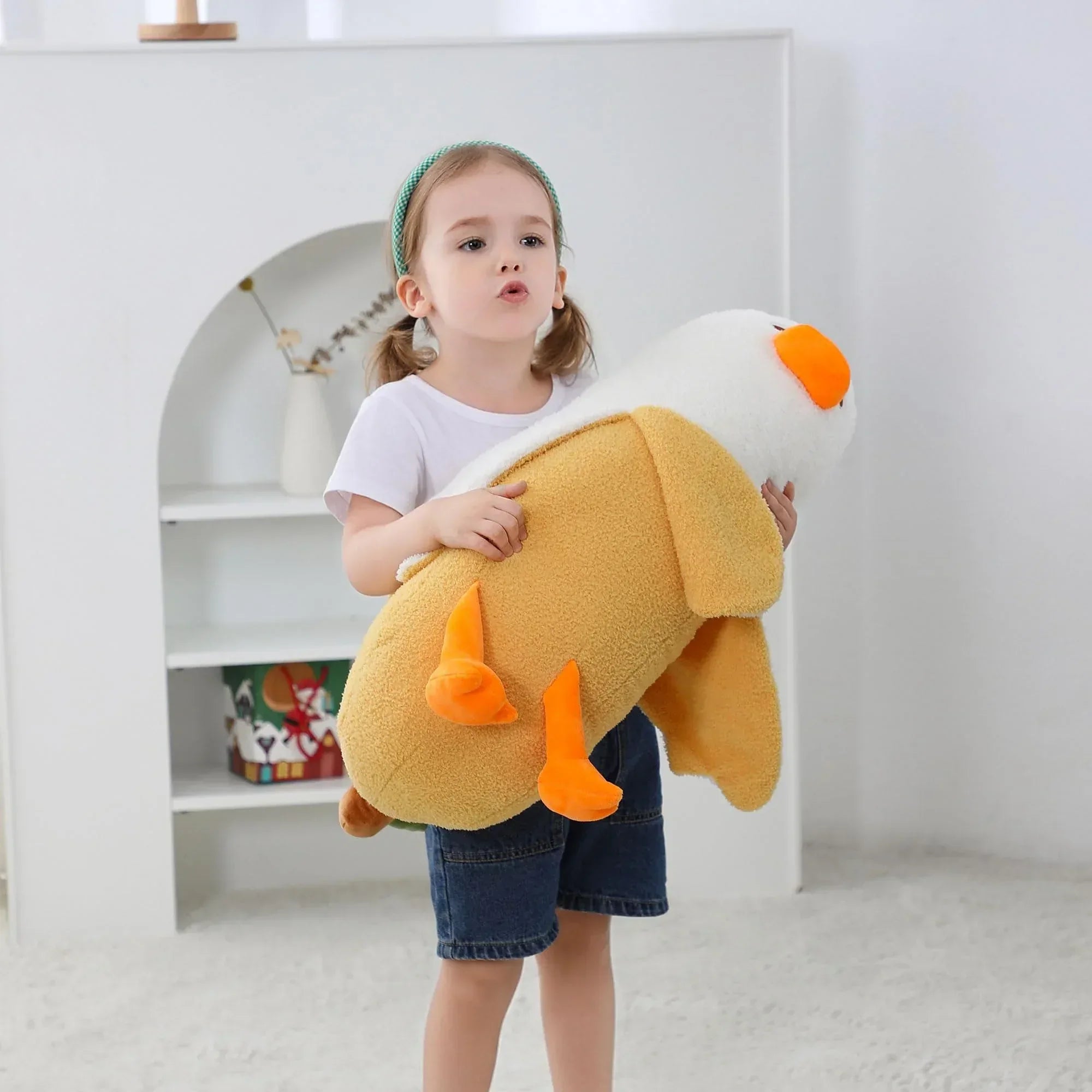 27.5" Big Banana Duck Plush, Duck Plush, Cute Banana Plushie Pillow Gift for Girls Boys Girlfriend Adults Kawaii Room Decor - Unique Gift Market