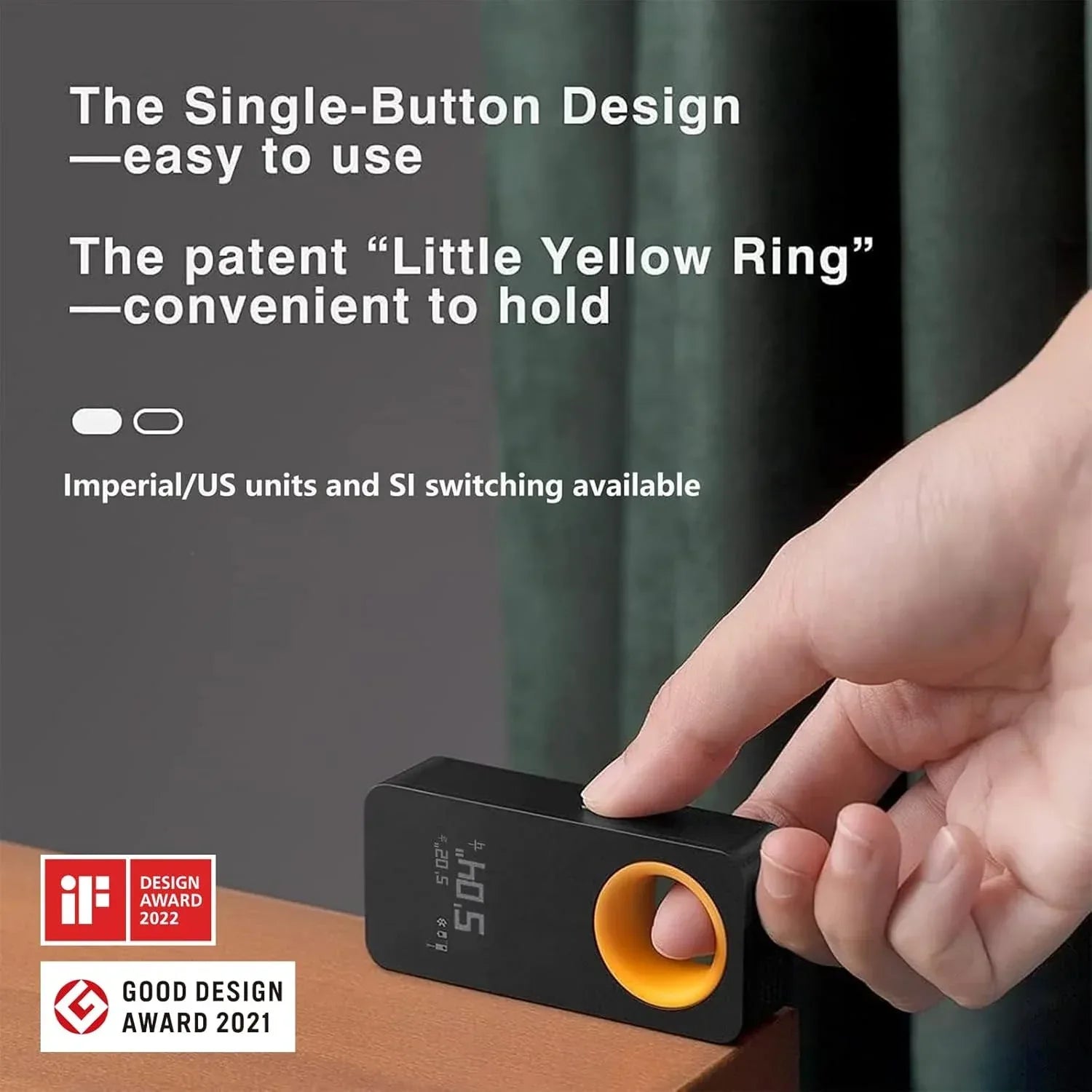 HOTO Laser Measuring Tool, Pocket-Size 98Ft Digital Laser Tape Measure ±2mm Accuracy, USB-C Rechargeable, OLED Display, Ft/M/in Unit Conversion, Real-time Data Sync, Cool Gadgets for Men & Home Use - Unique Gift Market