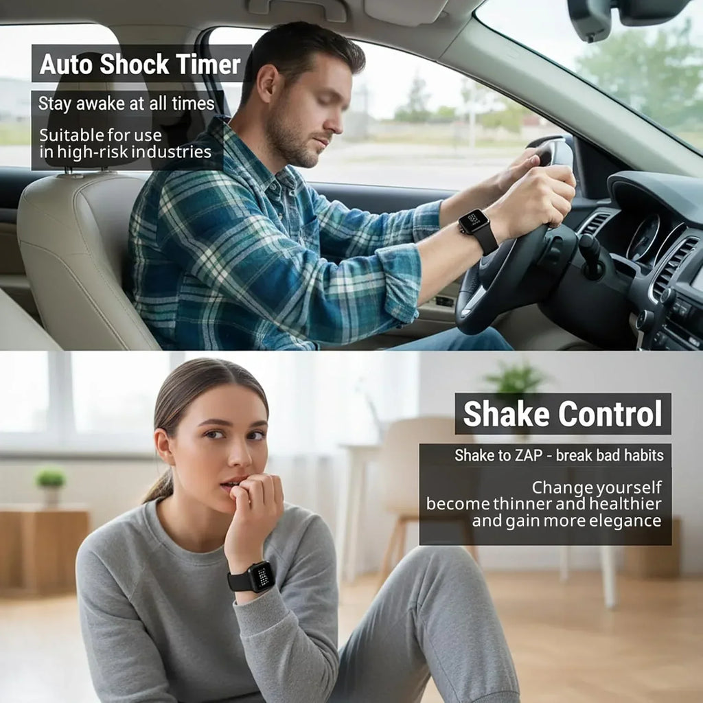 Electric Shock Alarm Clock for Heavy Sleepers Adults or Hard of Hearing - NO Vibrating Loud Alarm Clocks for Bedrooms Travel - ZAP Silent Digital Alarm Clock Wristband - Unique Gift Market